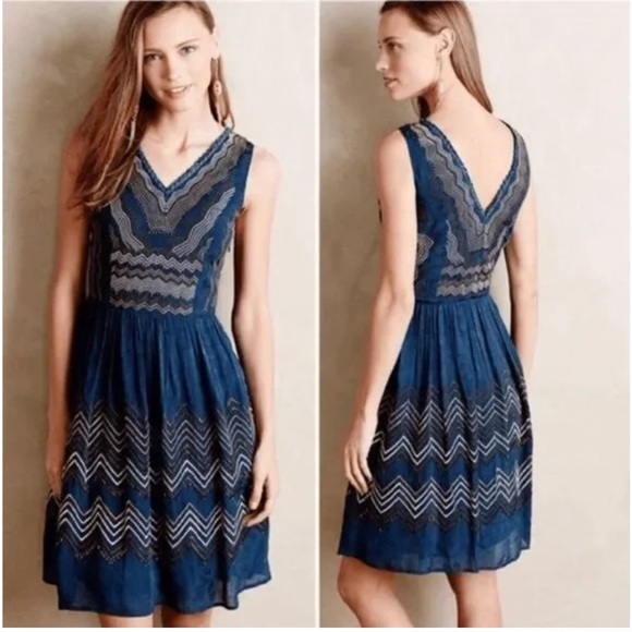 Anthropologie Dresses & Skirts - Anthropologie meadow rue turquoise embroidered dress NWT size 8 $228